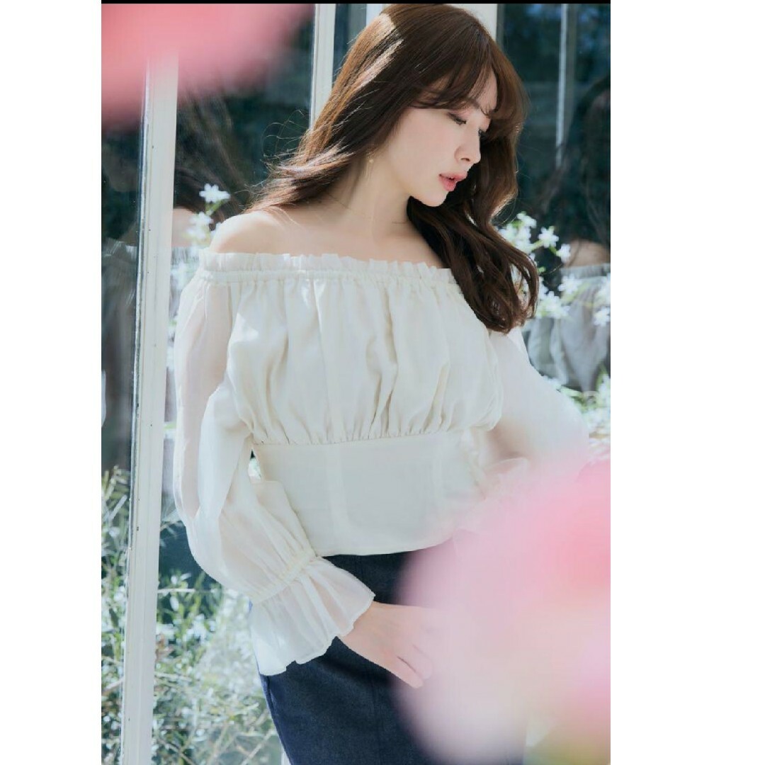 Her lip to(ハーリップトゥ)のFairytale Airy Blouse　オフショル　ハーリップトゥ　ブラウス レディースのトップス(シャツ/ブラウス(長袖/七分))の商品写真