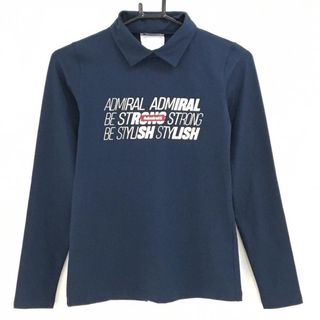 アドミラル(Admiral)の【超美品】アドミラル 長袖ハイネックシャツ ネイビー×白 フロントロゴ  レディース S ゴルフウェア 2023年モデル Admiral(ウエア)