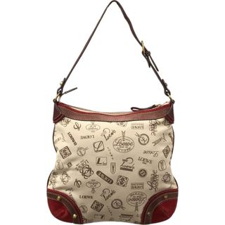ロエベ(LOEWE)のLOEWE ロエベ ショルダーバッグ 160周年記念限定 サコッシュ アイボリー×レッド キャンバス×レザー ハンドバッグ 【中古】 22507K457(ショルダーバッグ)