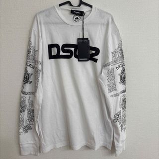 ディースクエアード(DSQUARED2)のXL 白　DSQUARED2 カットソー　ロンT (Tシャツ/カットソー(七分/長袖))