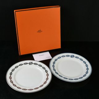 エルメス(HERMES)のHERMES　エルメス　シェーヌダンクル　 プレート　2枚　箱付　M　R9080(食器)