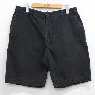 W33★古着 ドッカーズ ショート パンツ ショーツ メンズ コットン 黒 ブラック 25jul23 中古 ボトムス 短パン ショーパン ハーフ(ワークパンツ/カーゴパンツ)