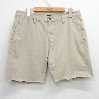 ギャップ(GAP)のW34★古着 ギャップ GAP ショート パンツ ショーツ メンズ コットン ベージュ カーキ 25jul23 中古 ボトムス 短パン ショーパン ハーフ(ワークパンツ/カーゴパンツ)
