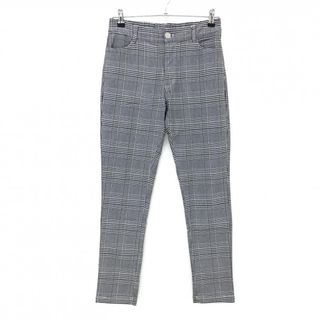 【超美品】キスオンザグリーン ストレッチパンツ 黒×白 チェック 後ろウエストゴム レディース 2(M) ゴルフウェア kiss on the green(ウエア)