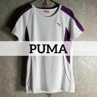プーマ(PUMA)のPUMA プーマ 半袖Tシャツ 白 パープル レディースSサイズ スポーツウェア(Tシャツ(半袖/袖なし))