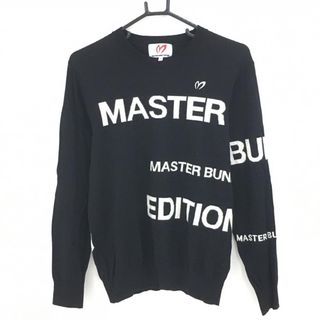 【超美品】マスターバニー セーター 黒×白 ビッグロゴ メンズ 5 ゴルフウェア MASTER BUNNY EDITION