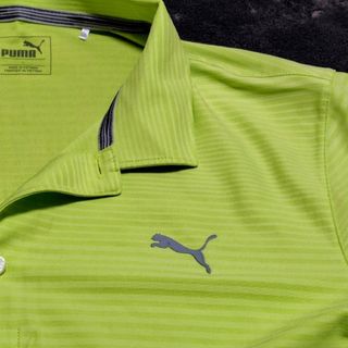 PUMA★半袖ポロシャツ L ゴルフウェア ライム ドライ 美品
