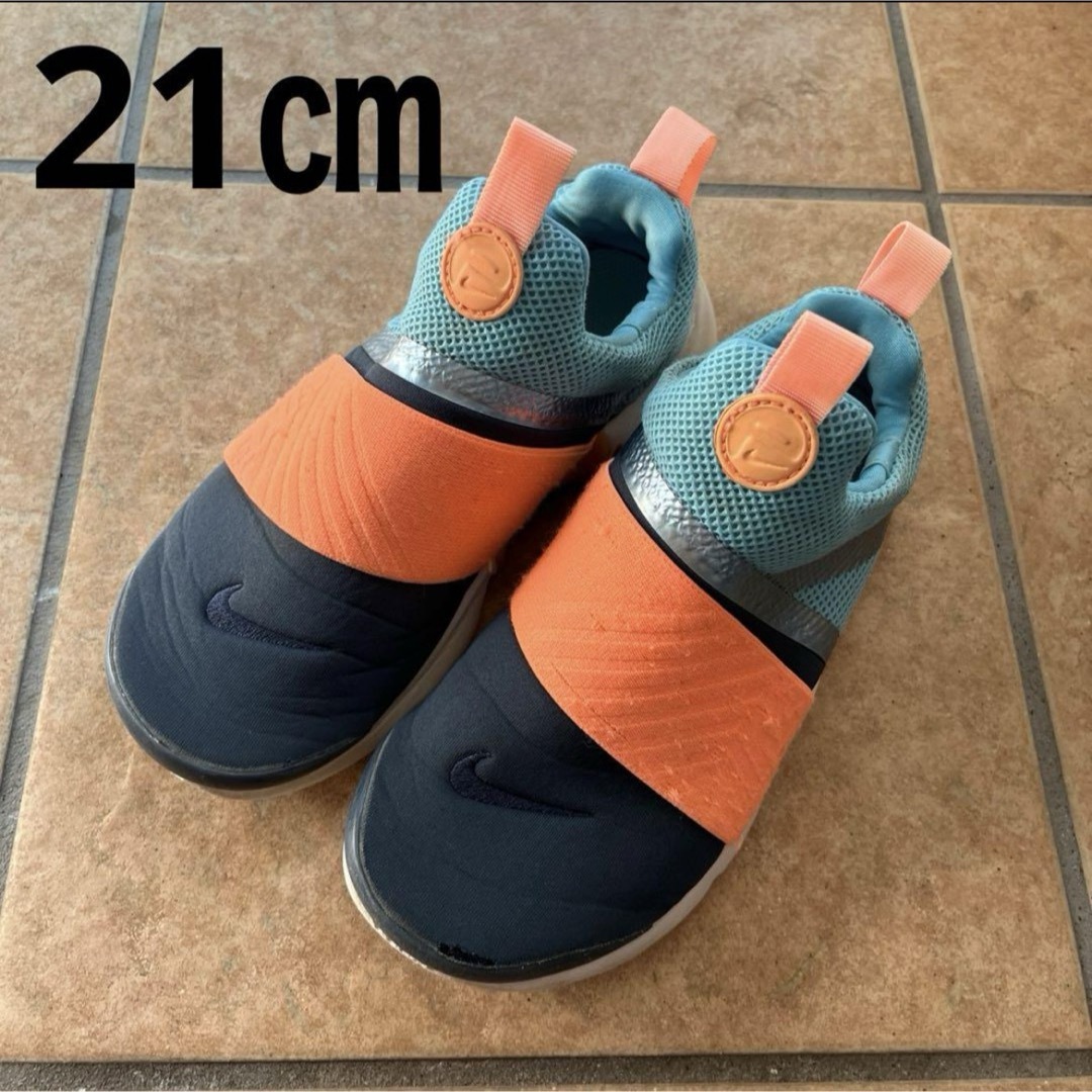NIKE(ナイキ)のNIKE ナイキ　プレスト　エクストリーム　オレンジ×ブルー系　21㎝　キッズ キッズ/ベビー/マタニティのキッズ靴/シューズ(15cm~)(スニーカー)の商品写真