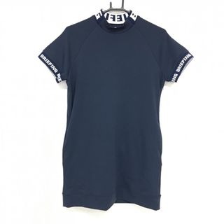 【超美品】ブリーフィング 半袖ハイネックワンピース ネイビー×白 リブロゴ インナーパンツ付 レディース ワンピースS/インナーパンツXS ゴルフウェア 2024年モデル BRIEFING