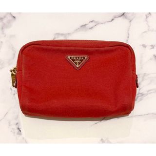 PRADA プラダ ポーチ 赤 レッド キャンパス