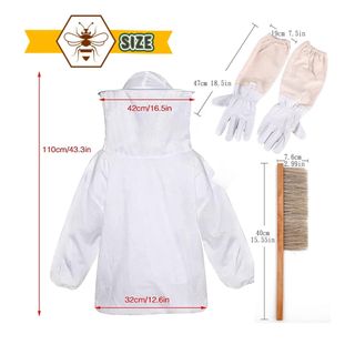 蜂 防護服 ハチ防護服 ブラシ手袋付き　フリーサイズ