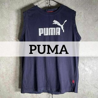 PUMA オールド 90s タンクトップ ノースリーブカットソー ネイビー