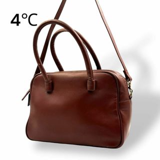 ヨンドシー(4℃)の4℃ ヨンドシー　ハンドバッグ　2way　レザー　ブラウン　I629(ハンドバッグ)