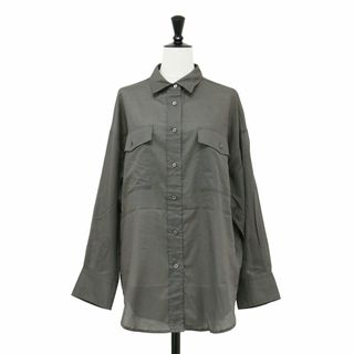 【美品】GALLARDAGALANTE ガリャルダガランテ シャツ チャコールグレー サイズ:FREE / 22春夏 コットンローン シアー シャツ / ブラウス 長袖 カシュクール 2WAY / トップス【レディース】【中古】(シャツ/ブラウス(長袖/七分))