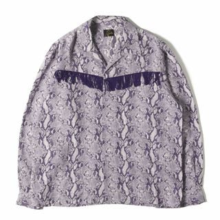 ニードルス(Needles)の【美品】NEEDLES ニードルズ シャツ サイズ:M / 24SS フリンジ パイソン ウエスタン シャツ (FRINGE ONE-UP SHIRT OT194) / パープル / 日本製 / トップス カジュアルシャツ 長袖【メンズ】【中古】(シャツ)
