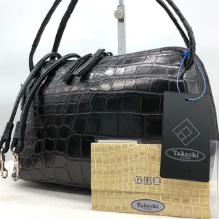 ✨未使用保管品✨タケチ ショルダーバッグ 2way マットクロコ リアルレザー(ショルダーバッグ)