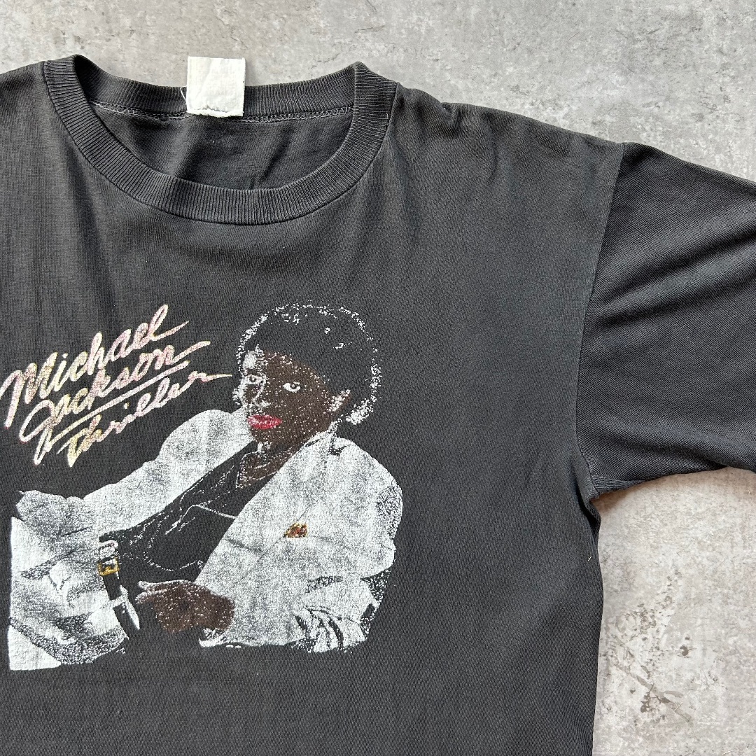 VINTAGE(ヴィンテージ)の80s90s マイケルジャクソン tシャツ パキスタン製 スリラー ブラック L メンズのトップス(Tシャツ/カットソー(半袖/袖なし))の商品写真