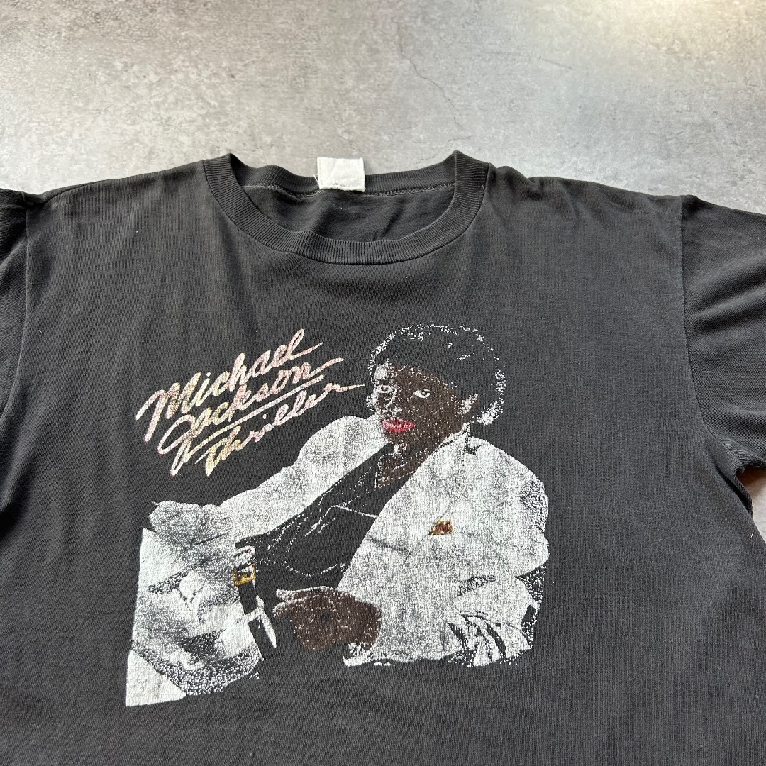 VINTAGE(ヴィンテージ)の80s90s マイケルジャクソン tシャツ パキスタン製 スリラー ブラック L メンズのトップス(Tシャツ/カットソー(半袖/袖なし))の商品写真