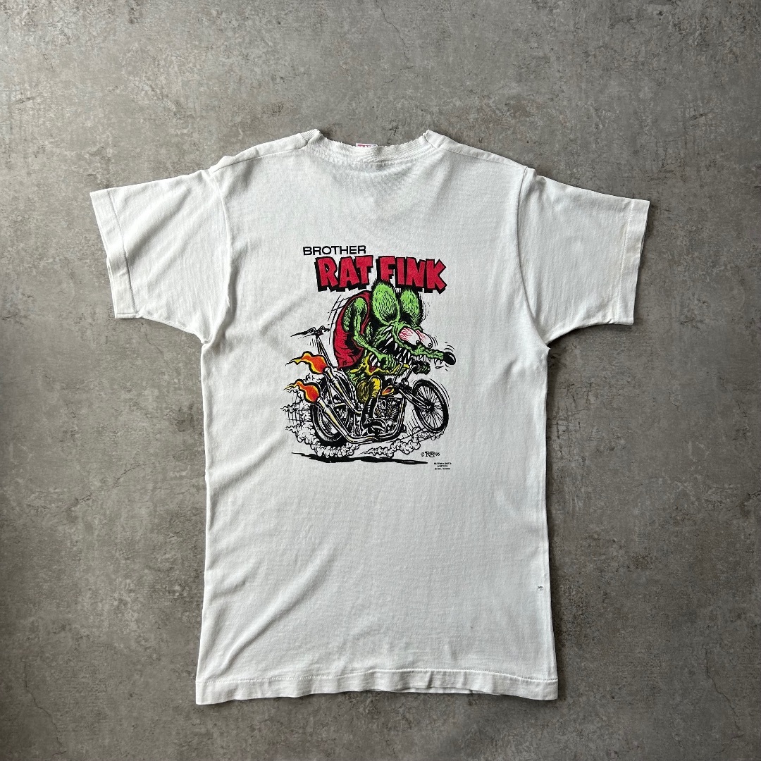 FRUIT OF THE LOOM(フルーツオブザルーム)の90s フルーツオブザルーム tシャツ USA製 ラットフィンク 白 M  メンズのトップス(Tシャツ/カットソー(半袖/袖なし))の商品写真