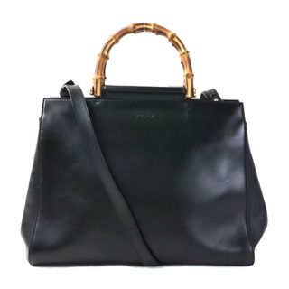 グッチ(GUCCI)のグッチ GUCCI ハンドバッグ ショルダーバッグ バンブー レザー ブラック レディース 453766 送料無料【中古】 h31313a(ハンドバッグ)