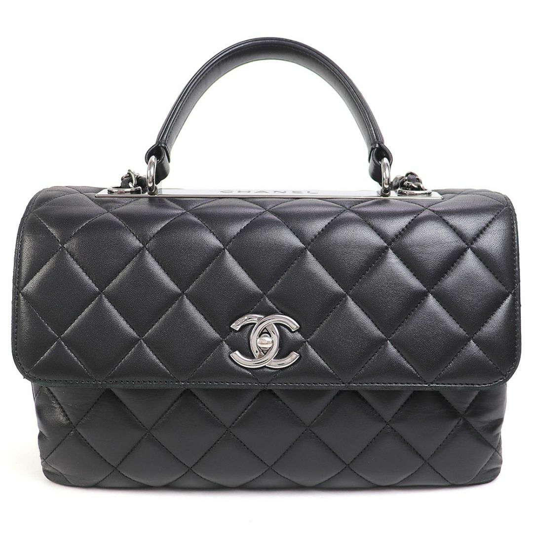 CHANEL(シャネル)のシャネル 【CHANEL】トレンディCCトップハンドル ラムスキン ブラック 2WAY チェーンショルダー ハンドバッグ ココマーク ツイストロック レザー #23 A69923 TRENDY CC TOP HANDLE FLAP BAG【Bランク】【中古】 レディースのバッグ(ハンドバッグ)の商品写真