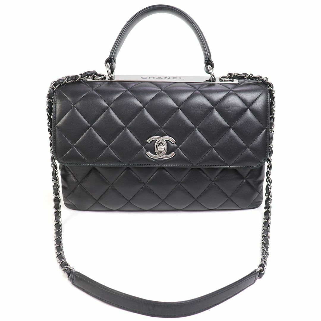 CHANEL(シャネル)のシャネル 【CHANEL】トレンディCCトップハンドル ラムスキン ブラック 2WAY チェーンショルダー ハンドバッグ ココマーク ツイストロック レザー #23 A69923 TRENDY CC TOP HANDLE FLAP BAG【Bランク】【中古】 レディースのバッグ(ハンドバッグ)の商品写真