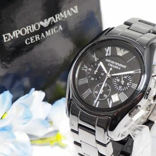 エンポリオアルマーニ(EMPORIO ARMANI)の未使用 アルマーニ ARMANI セラミカ クロノグラフ 腕時計 箱 F688(腕時計(アナログ))