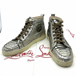 クリスチャンルブタン(Christian Louboutin)のクリスチャンルブタン　パイソン 蛇革 スニーカー ハイカット 　シルバー　41(スニーカー)
