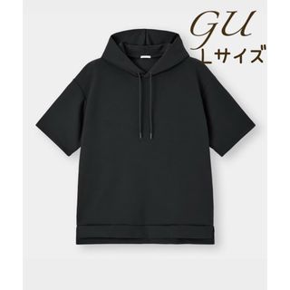 ジーユー(GU)の【GU】パーカー　メンズ　ドライダブルフェイスビッグパーカ　スウェット　ブラック(パーカー)