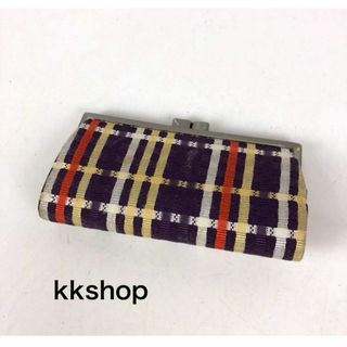 チェック柄 がま口 コインケース 財布 レディース(財布)