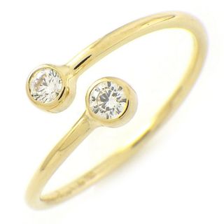 ティファニー(Tiffany & Co.)のティファニー Tiffany & Co. リング フープ ツイスト 2ポイント ダイヤモンド K18YG 9号 【中古】(リング(指輪))