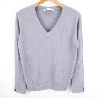 ザラ(ZARA)のザラ ニット セーター 長袖 大きいサイズ ストレッチ トップス レディース USA XLサイズ グレー ZARA(ニット/セーター)