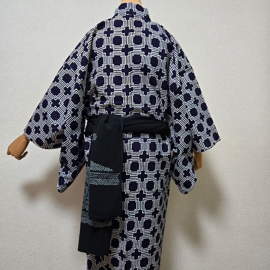 メンズ 男ゆかた 兵児帯 夏祭り おしゃれイベント 伝統柄 男性用 着物リメイク メンズの水着/浴衣(浴衣)の商品写真