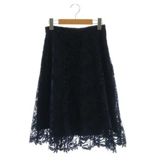 プロポーションボディドレッシング(PROPORTION BODY DRESSING)のプロポーション ボディドレッシング リーフフラワーレースフレアスカート 2 紺(ひざ丈スカート)