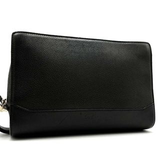 カルティエ(Cartier)のCartier カルティエ クラッチバッグ レザー サファイア ロゴ 小物入れ メンズ ブラック(セカンドバッグ/クラッチバッグ)