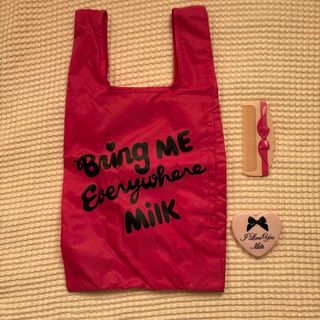 MILK ノベルティ エコバッグ ミラー コーム まとめ売り ピンク