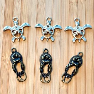 海亀 ホヌ カメ ビーチサンダル ハワイ ハンドメイド パーツ チャーム
