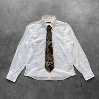 バーバリー(BURBERRY)のBURBERRY チェック柄 シャツ ロゴ 刺繍 M ボタニカル柄 ネクタイ(シャツ)