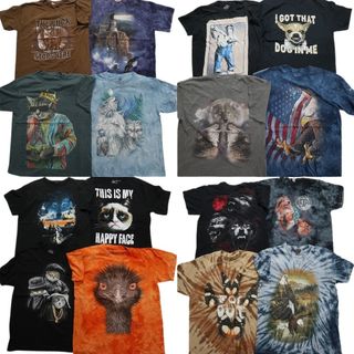 古着卸 まとめ売り アニマル 動物 半袖Tシャツ 16枚セット (メンズ L ) ネコ 英文字 イーグル 星条旗 犬 タイダイ柄 中古 古着 NB3773(その他)