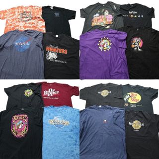 古着卸 まとめ売り 有名企業 半袖Tシャツ 16枚セット (メンズ 2XL /3XL /4XL ) ハードロックカフェ バスプロ バッキーズ NASA 古着 NB3819(その他)