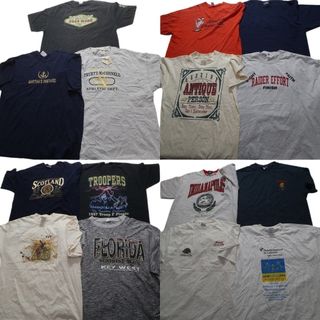 古着卸 まとめ売り オールド 半袖Tシャツ 15枚セット (メンズ XL /2XL ) ラッセル デッドストック カレッジ風 リンガーＴ 中古 古着 NB3857(その他)