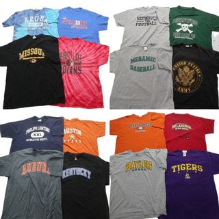 古着卸 まとめ売り カレッジ 半袖Tシャツ 16枚セット (メンズ XL ) シカゴ 3段プリント アーチロゴ カンタッキー タイダイ柄 古着 NB3915(その他)