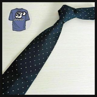 【人気デザイン】ドット柄ネクタイ シルク 定番カラー ネイビー(ネクタイ)