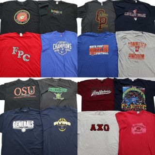 古着卸 まとめ売り カレッジ風 半袖Tシャツ 16枚セット (メンズ 2XL ) 英文字 ケンタッキー チームロゴ 中古 古着 NB3926(その他)