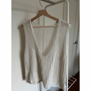 NOAHL｜ Vネック メッシュ ベスト トップス レディース ノースリ ノース(ベスト/ジレ)