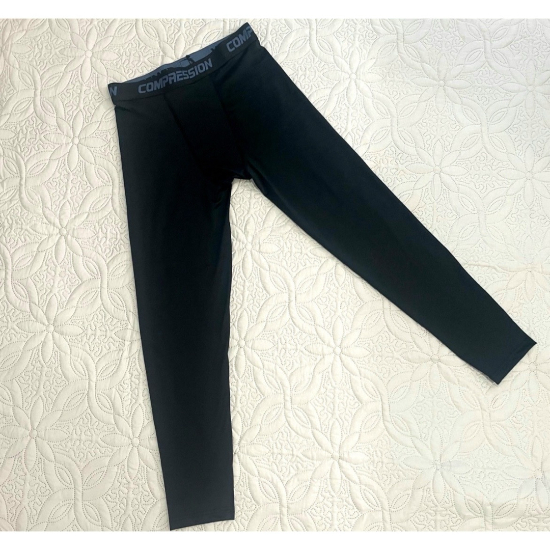 【2枚SET】メンズスパッツ 黒(L)コンプレッションインナー タイツ レギンス メンズのレッグウェア(レギンス/スパッツ)の商品写真