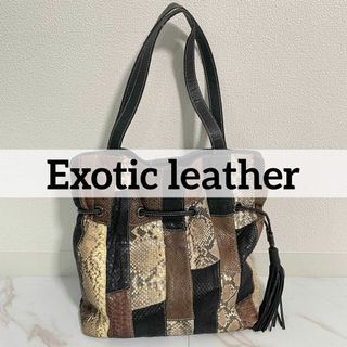 未使用 エキゾチックレザー ダイヤモンドパイソン オーストリッチ バッグ(ショルダーバッグ)