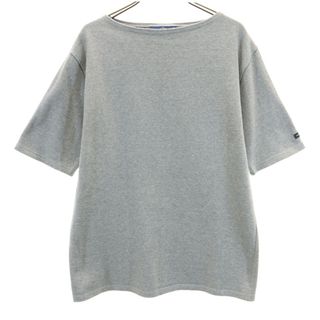 セントジェームス(SAINT JAMES)の古着 SAINT JAMES セントジェームス フランス製 半袖 ボートネック バスクシャツ M グレー メンズ(Tシャツ/カットソー(半袖/袖なし))