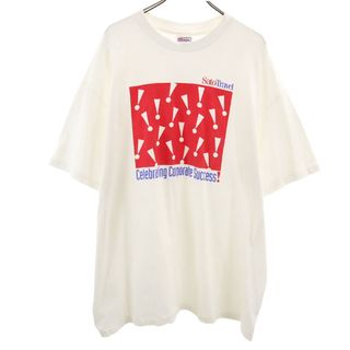 ヘインズ(Hanes)の古着 Hanes ヘインズ 90s USA製 オールド 半袖 BEEFY-T Tシャツ XXL ホワイト系 シングルステッチ ビッグサイズ メンズ(Tシャツ/カットソー(半袖/袖なし))