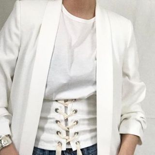 ザラ(ZARA)のzara 完売 コルセットTシャツ Ⓜ️サイズ(Tシャツ(半袖/袖なし))